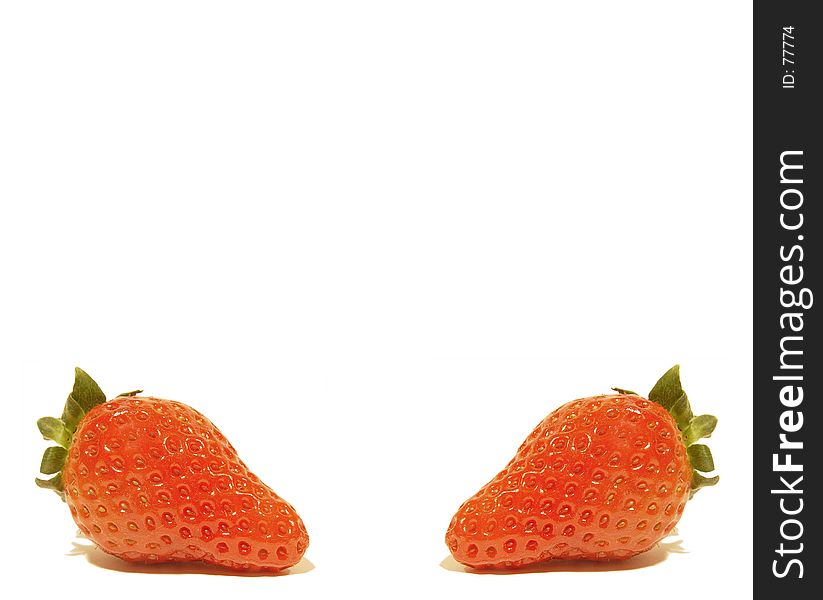 Isolated strawberrys with room for copy. Isolated strawberrys with room for copy