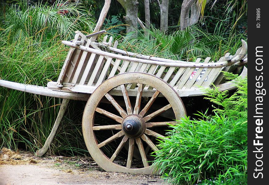 An old carriage left all alone. An old carriage left all alone