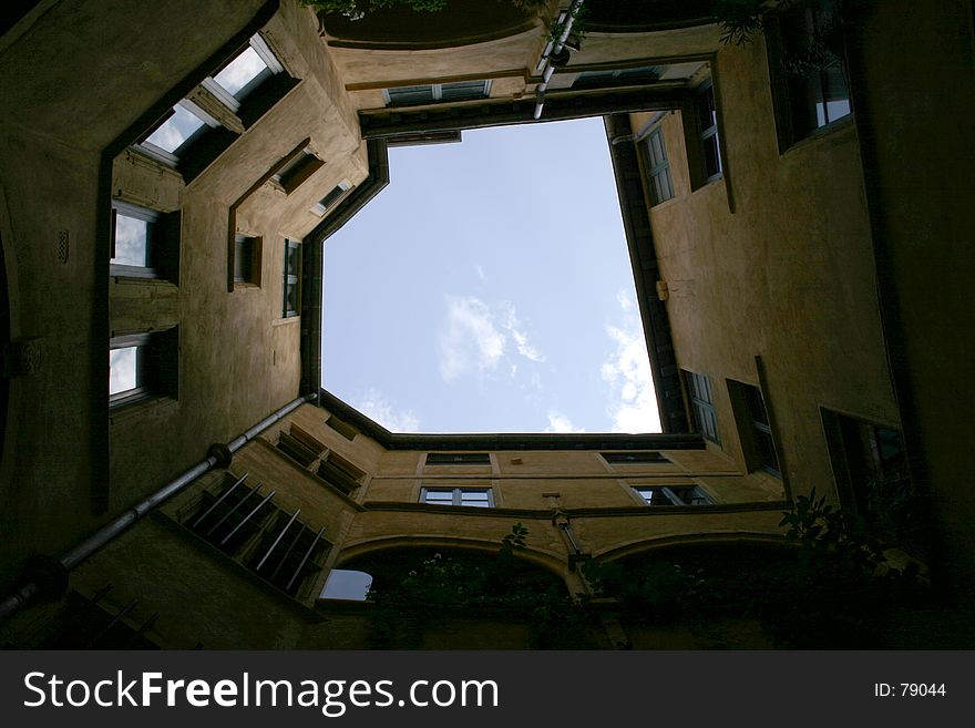 View the inside of a tower in France. View the inside of a tower in France