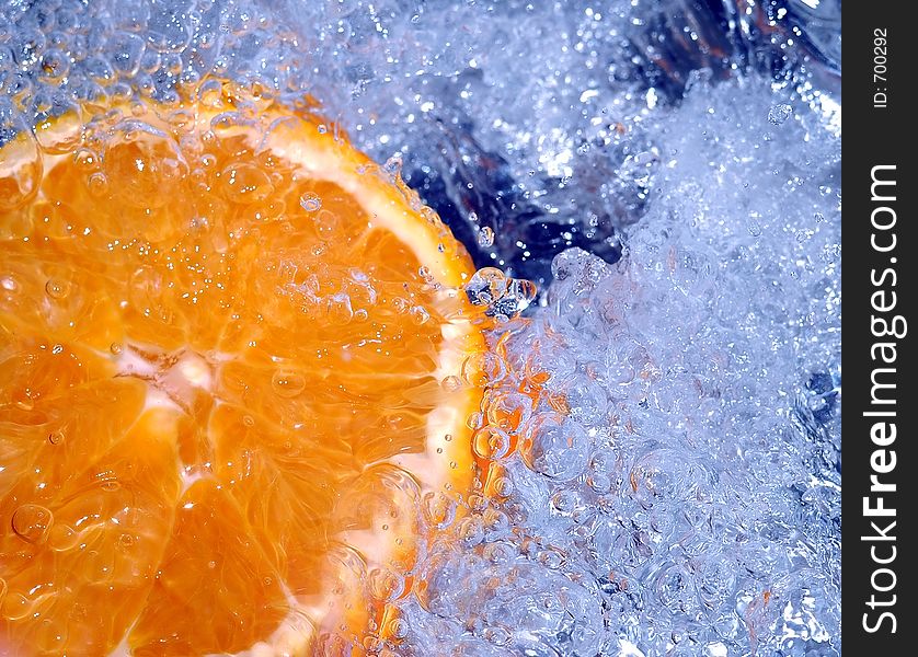 Orange Splashing Water