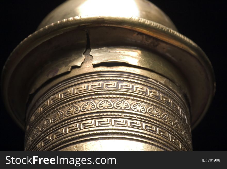 Macro ornament of hand mill for coffee