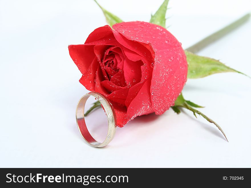 Wedding rose and ring