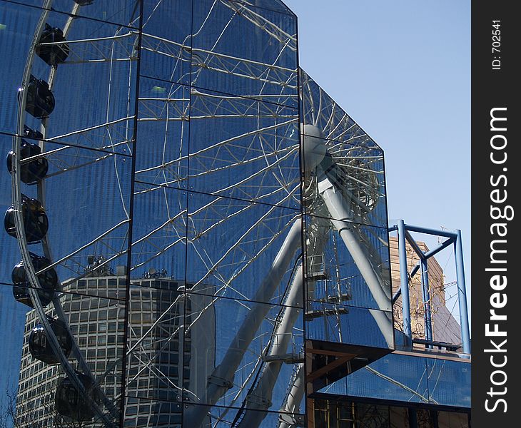 Reflection of Birmingham's Wheel. Reflection of Birmingham's Wheel