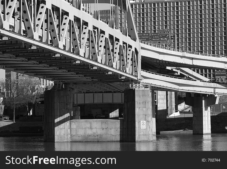 Pittsburgh Fort Pitt Bridge in Black & White