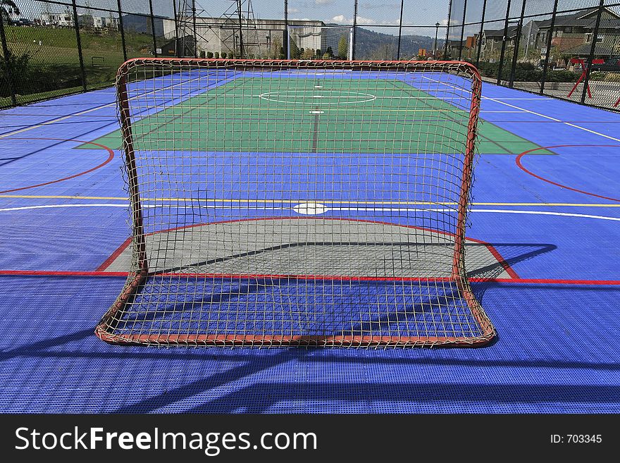 Sports court with unusual colored surface. Sports court with unusual colored surface