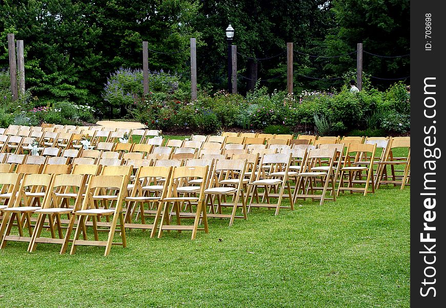 Seating setup for a wedding ceremony. Seating setup for a wedding ceremony