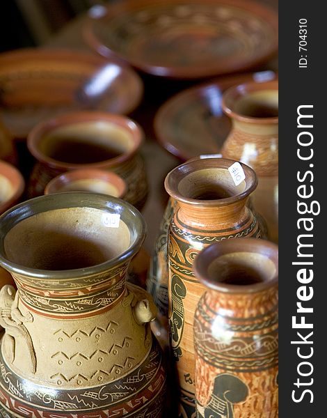 Handmade pottery for sale in Central America. Handmade pottery for sale in Central America