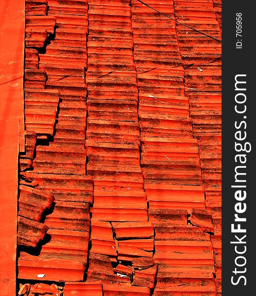 A top shot of a roof in village of Goa, India.