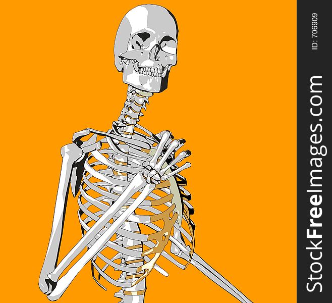 This is a skeleton in a pose. This is a skeleton in a pose.