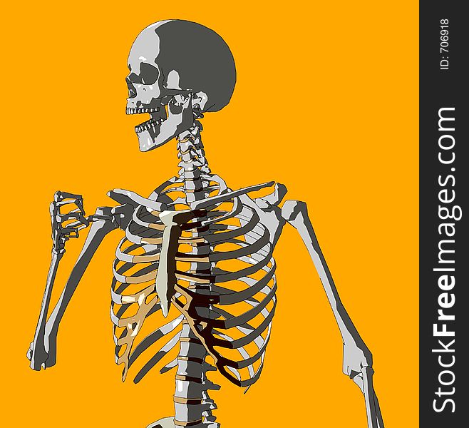 This is a skeleton in a pose. This is a skeleton in a pose