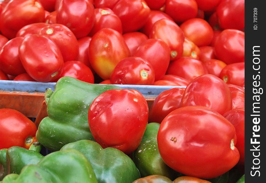 Tomatoes at a street Market