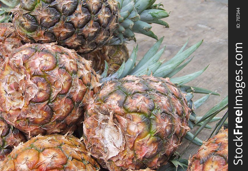 Pineapples at a street Market