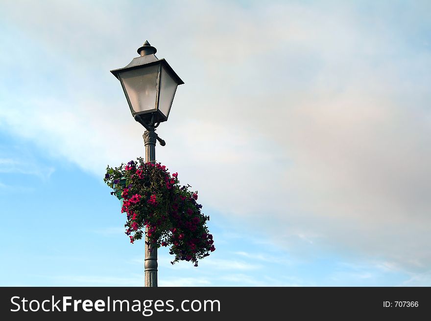 Beautiful street lamp flowery