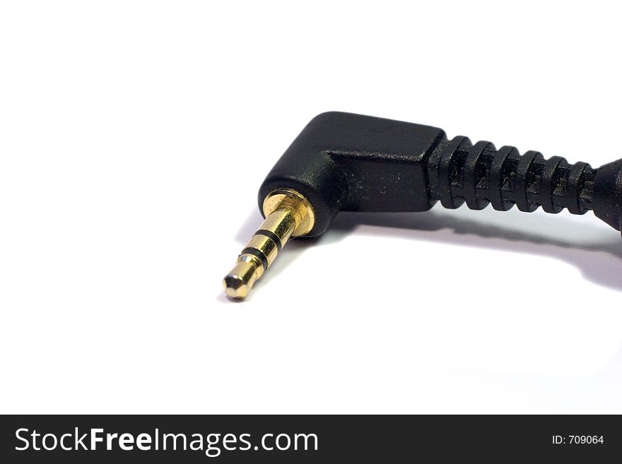 A mini jack plug on a white background