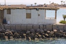 Boat Hut With Anchor Ropes On The Red Sea Coast Stock Photos Boat Hut With Anchor Ropes On The Red Sea Coast Stock Photos