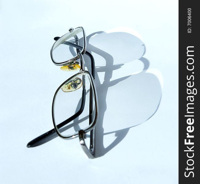 Glasses for reading isolaten on blue background