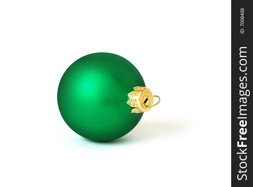 Green sphere isolated on a white background