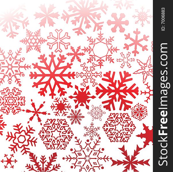 Red snowflakes vector illustration backgeound