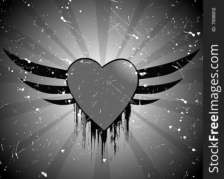 Grunge heart vector illustration background