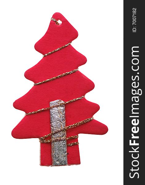 Red christmas tree isolated image