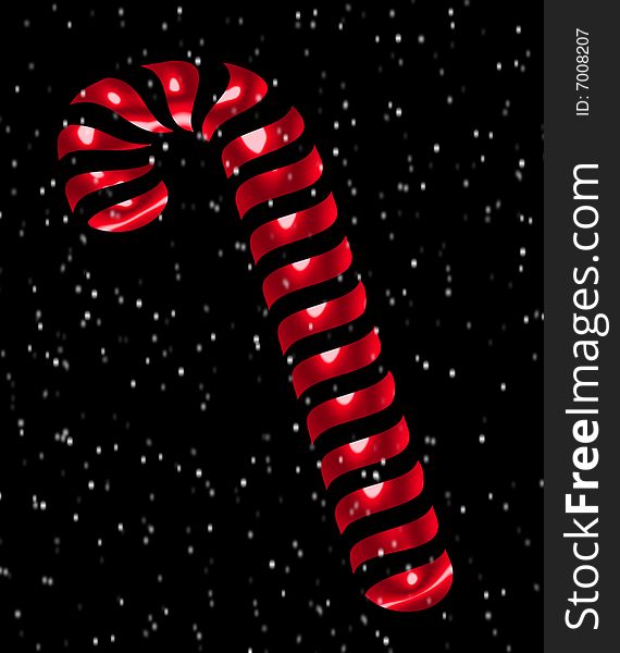 Large digital made candy cane image. Large digital made candy cane image