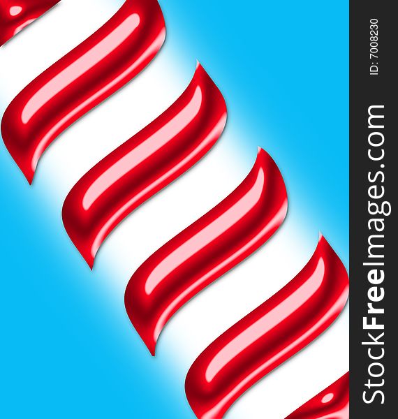 Large digital made candy cane image. Large digital made candy cane image