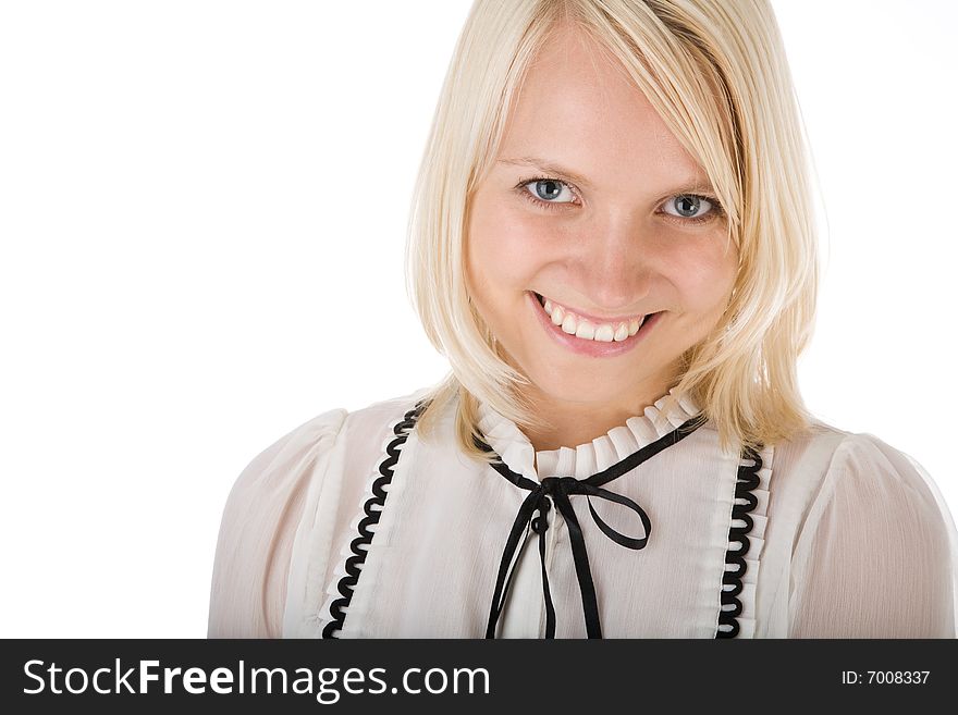 Attractive young woman  on the white. Attractive young woman  on the white