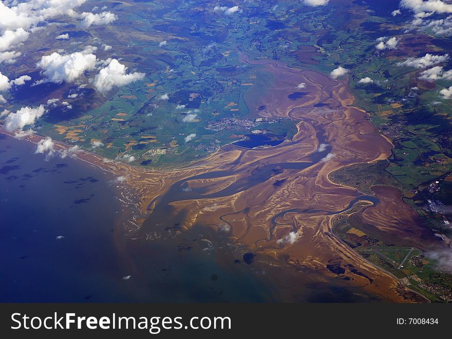 Out-of-plane-view of caernafortn bay/Wales. Out-of-plane-view of caernafortn bay/Wales