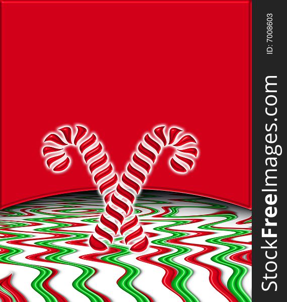 Large digital made candy cane image. Large digital made candy cane image