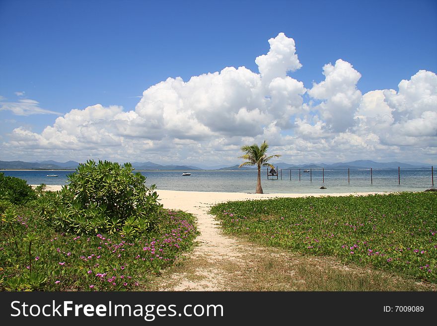 A beautiful island of sanya,china,it's name is wuzhizhou island. A beautiful island of sanya,china,it's name is wuzhizhou island