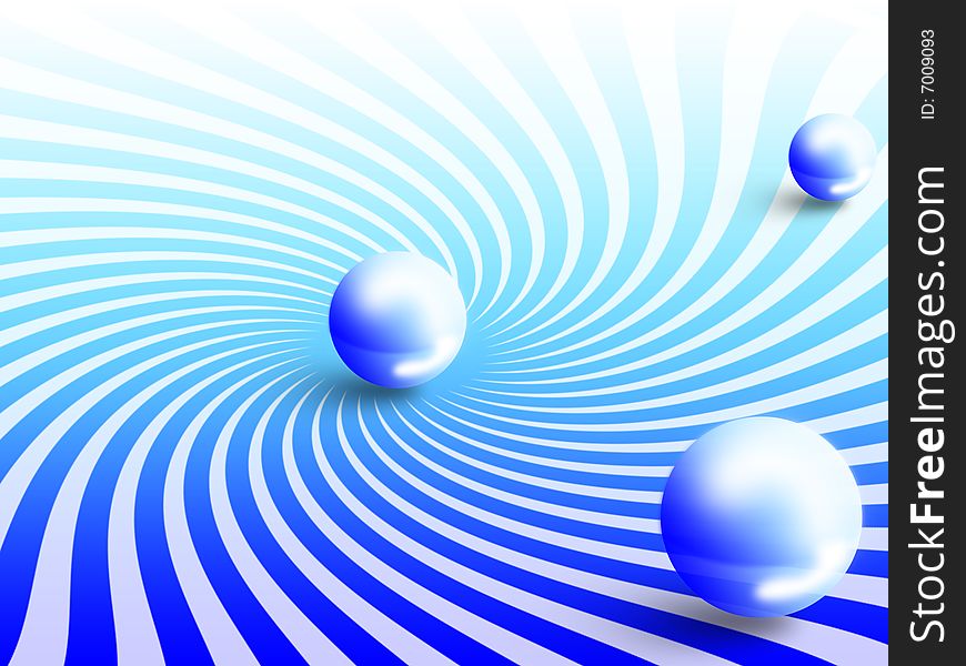 Blue spheres reflect light and lay on a surface. Blue spheres reflect light and lay on a surface