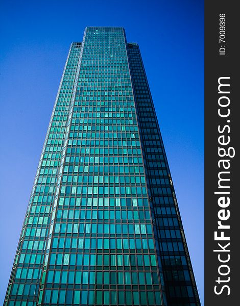 Modern european skyscraper, view from the ground