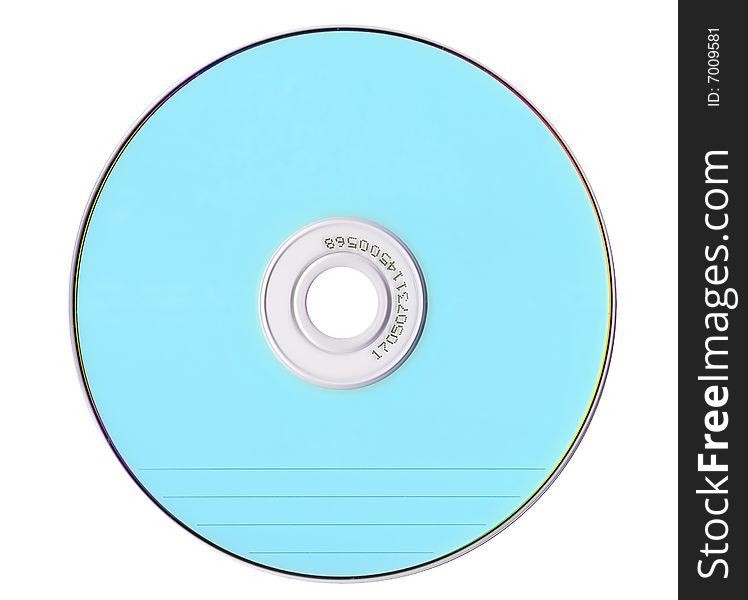 Cyan compact disk isolated on White background