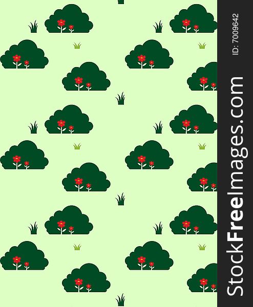 Vector illustration of funny children's flowers Pattern - can be used for scenery of a fabric, clothes and T-shorts for kids