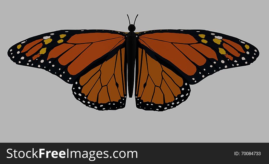 Monarch butterfly clip art graphic.