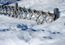 Wooden Fence On Snow Royalty Free Stock Image Wooden Fence On Snow Royalty Free Stock Image