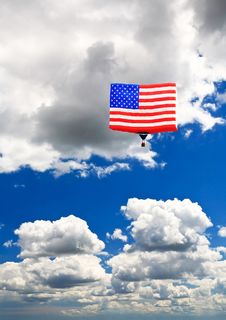 An American Flag Hot-air Balloon Royalty Free Stock Images An American Flag Hot-air Balloon Royalty Free Stock Images