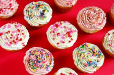 Pink And White Cupcakes Royalty Free Stock Photo