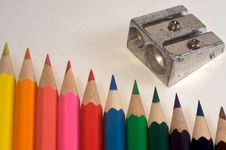 Pencils And Sharpener Royalty Free Stock Images Pencils And Sharpener Royalty Free Stock Images