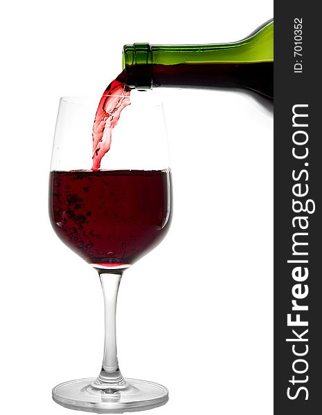 A  glass  of red wine on white