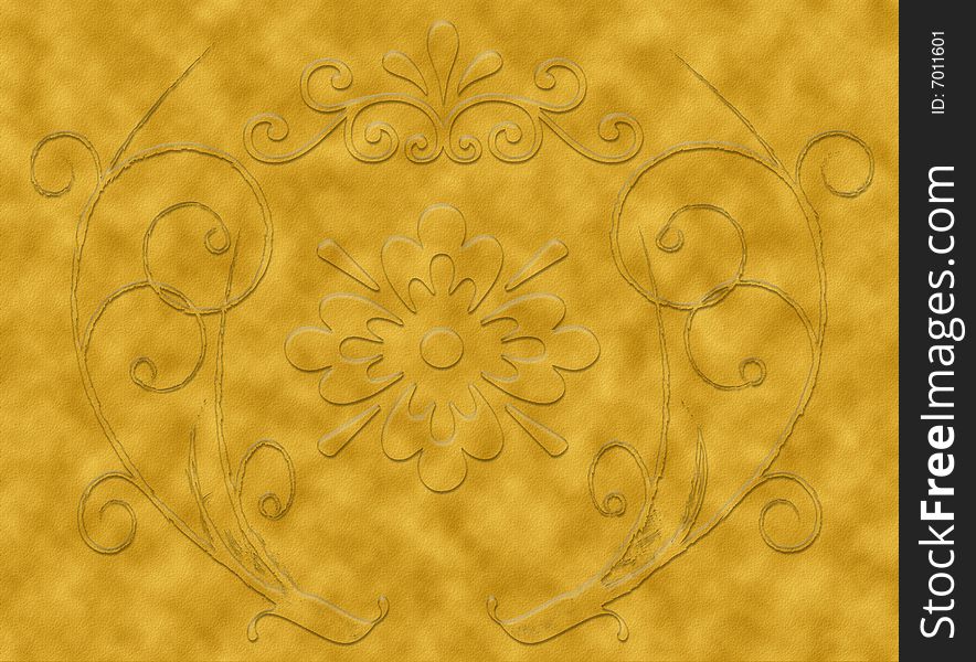 Yellow background plotted, with a rococo