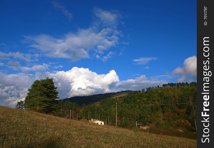 A beautiful shot of an autumn landscapes in countryside