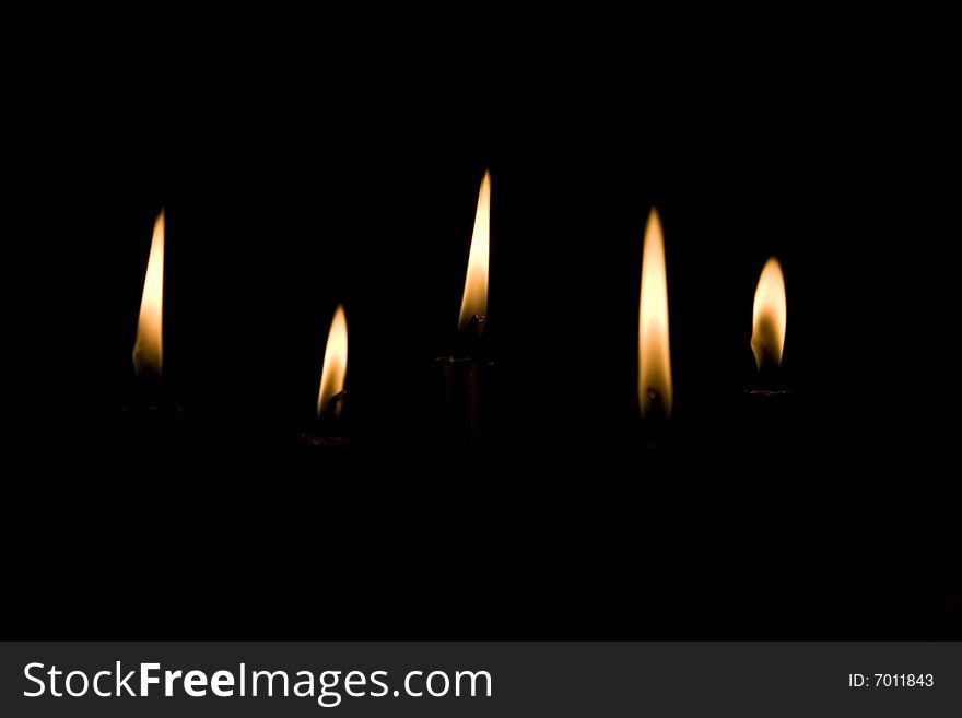 Five candles in the dark