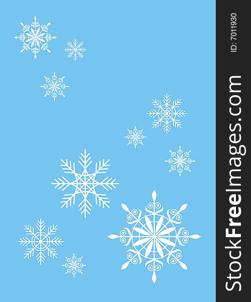 Composition from snowflakes. All snowflakes different under the form and on a design. They remind difficult ornaments. Composition from snowflakes. All snowflakes different under the form and on a design. They remind difficult ornaments.
