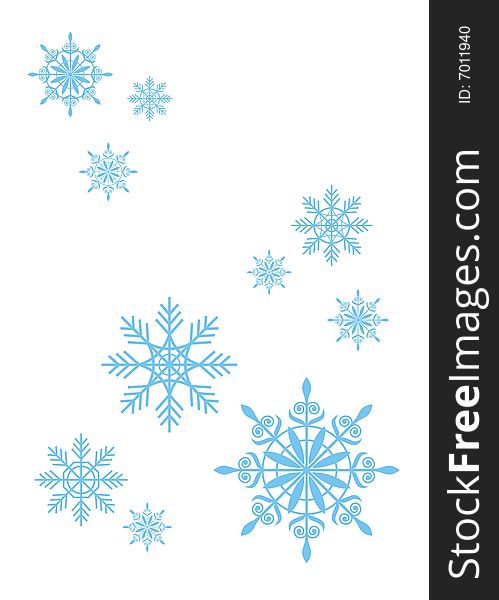 Composition from snowflakes. All snowflakes different under the form and on a design. They remind difficult ornaments. Composition from snowflakes. All snowflakes different under the form and on a design. They remind difficult ornaments.