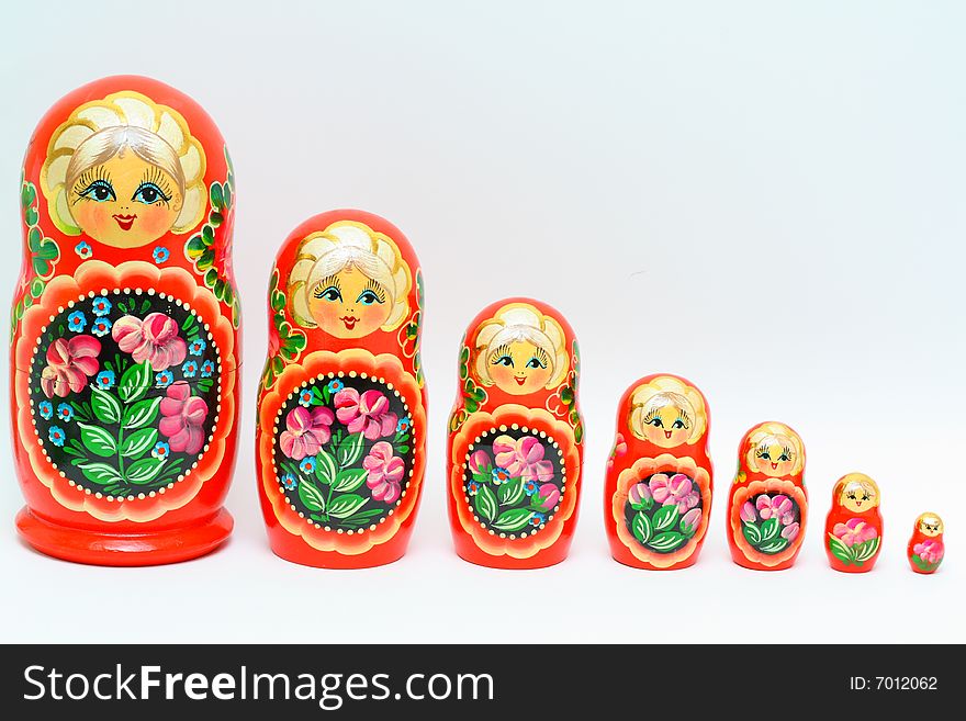 There are old russian toys. There are old russian toys