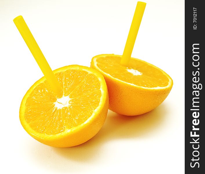 Two half of oranges symbol fresh juice. Two half of oranges symbol fresh juice