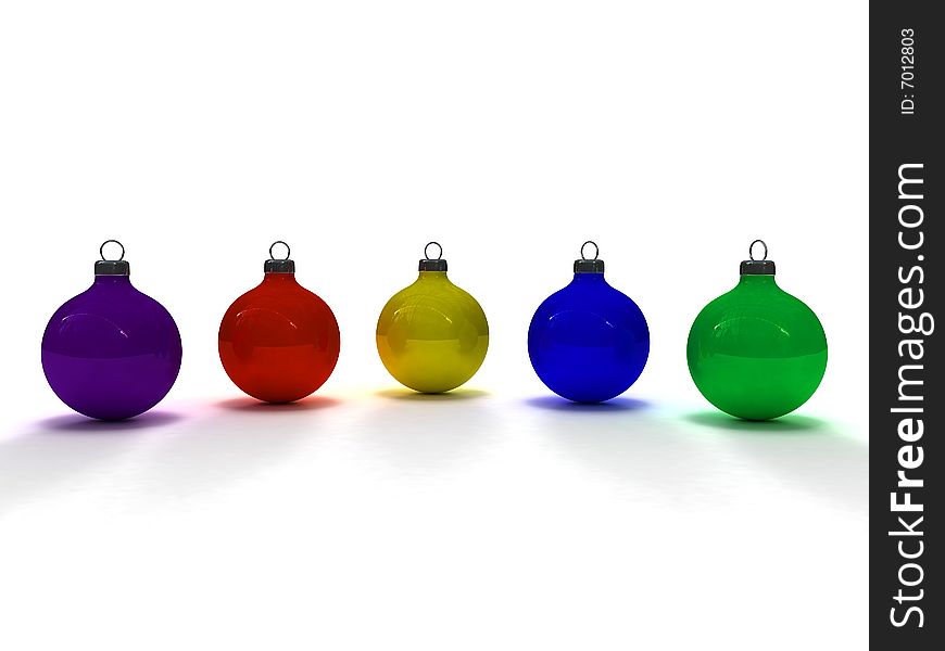 Xmas balls isolated on white background