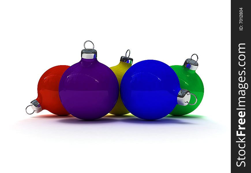 Xmas balls isolated on white background