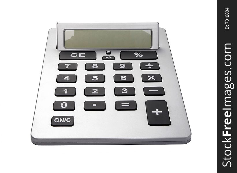 Business Calculator With Large Buttons - Focus On Display, White Background